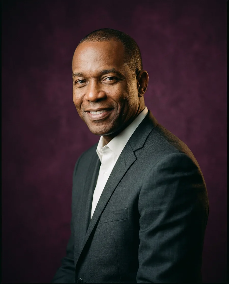 A confident African executive leader